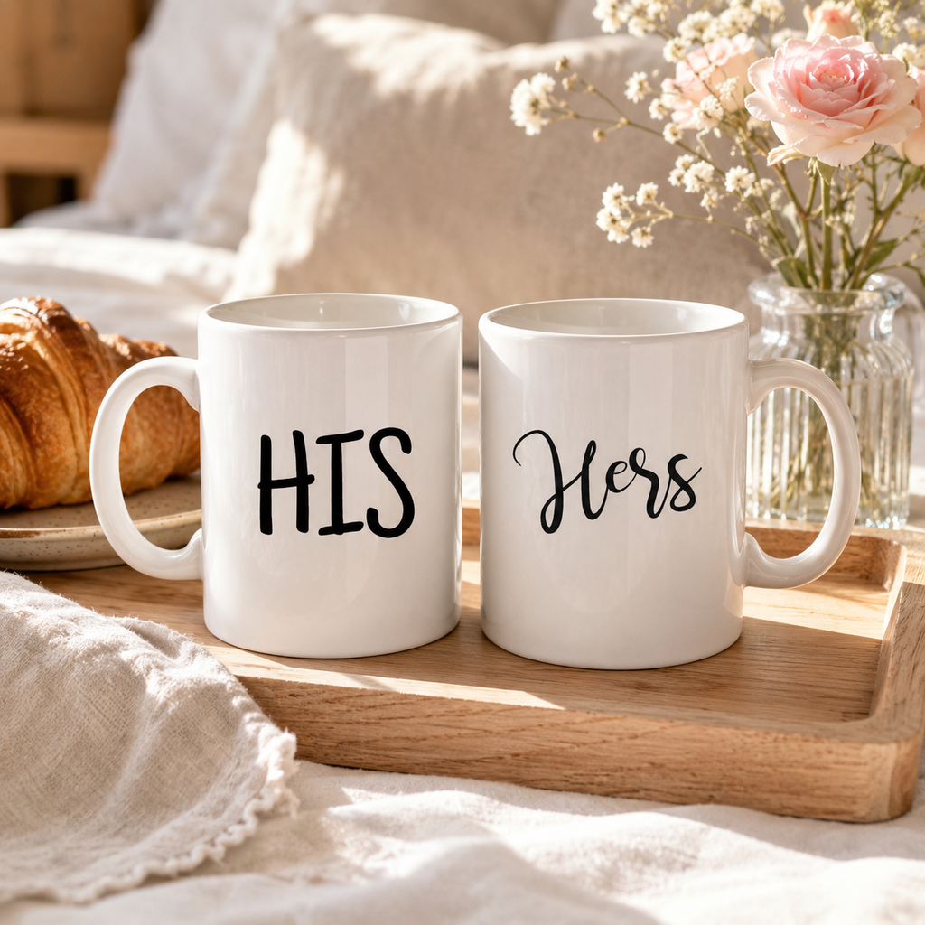 Personalised His and Hers mug set, a sweet gift for couples
