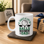 Funny golf mug with golf ball and club slogan design