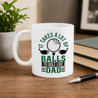 Funny golf slogan mug shown from another angle