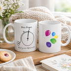Personalised teacher mug with penny farthing, 'Miss Harper' and 'Thank you for helping me grow'