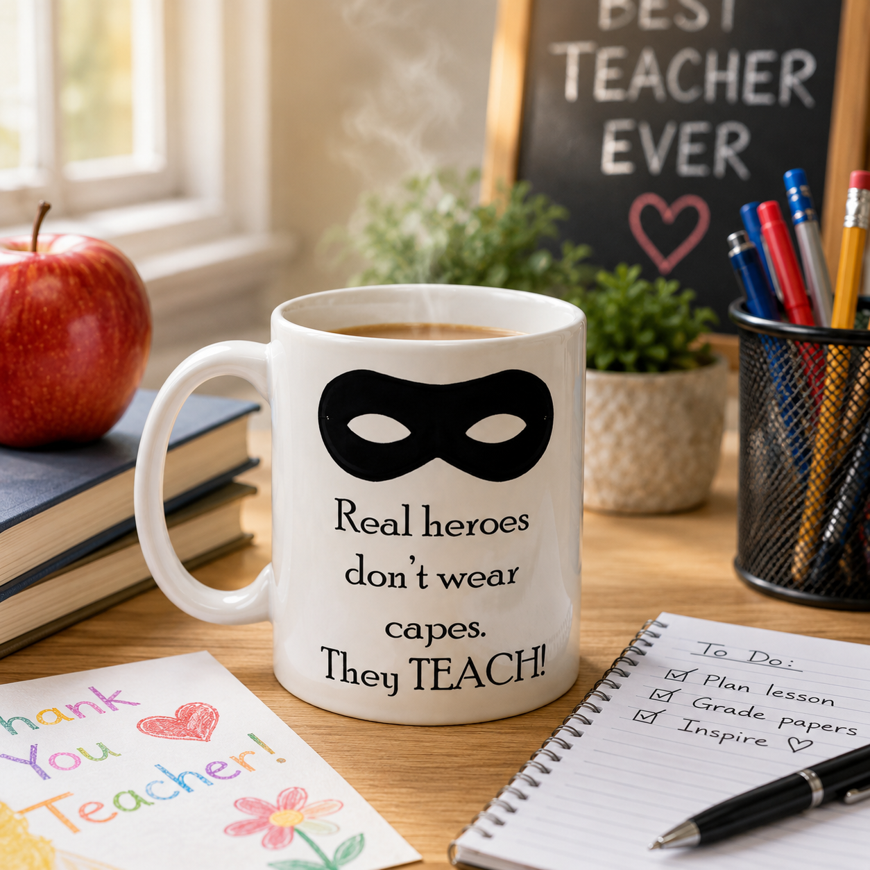 'Real Heroes' Personalised Teacher Mug