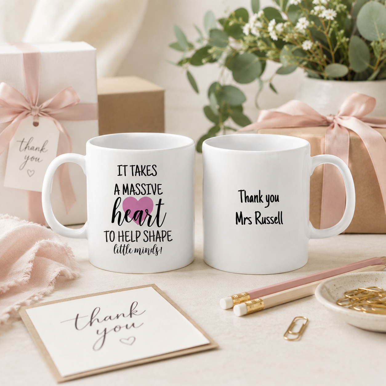 'It Takes A Massive Heart' Personalised Teacher Mug