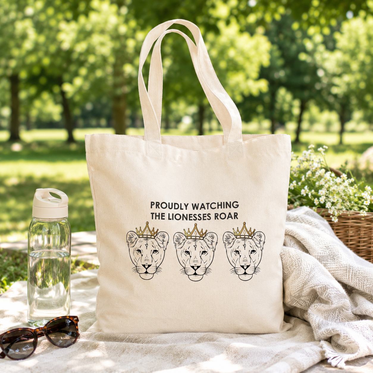 3 Lionesses Football Tote Bag