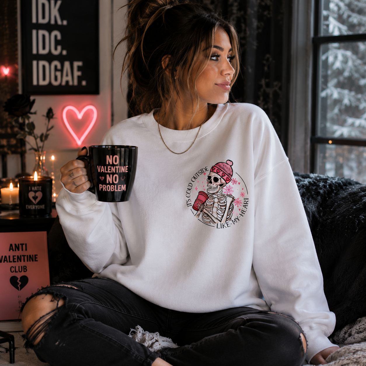 Cold Like My Heart Anti Valentine's Sweatshirt