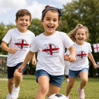 Children's England football t-shirt with a lioness graphic