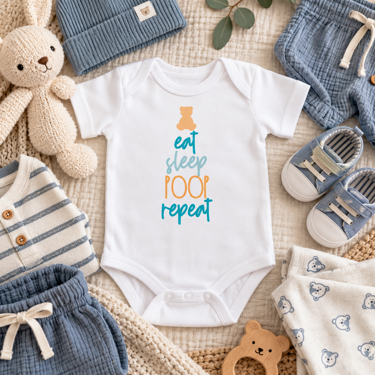 Eat Sleep Poop Repeat Baby Grow