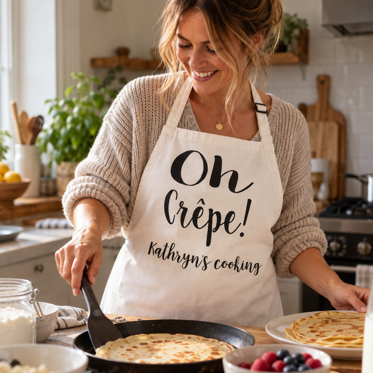 Personalised Oh Crepe Apron
