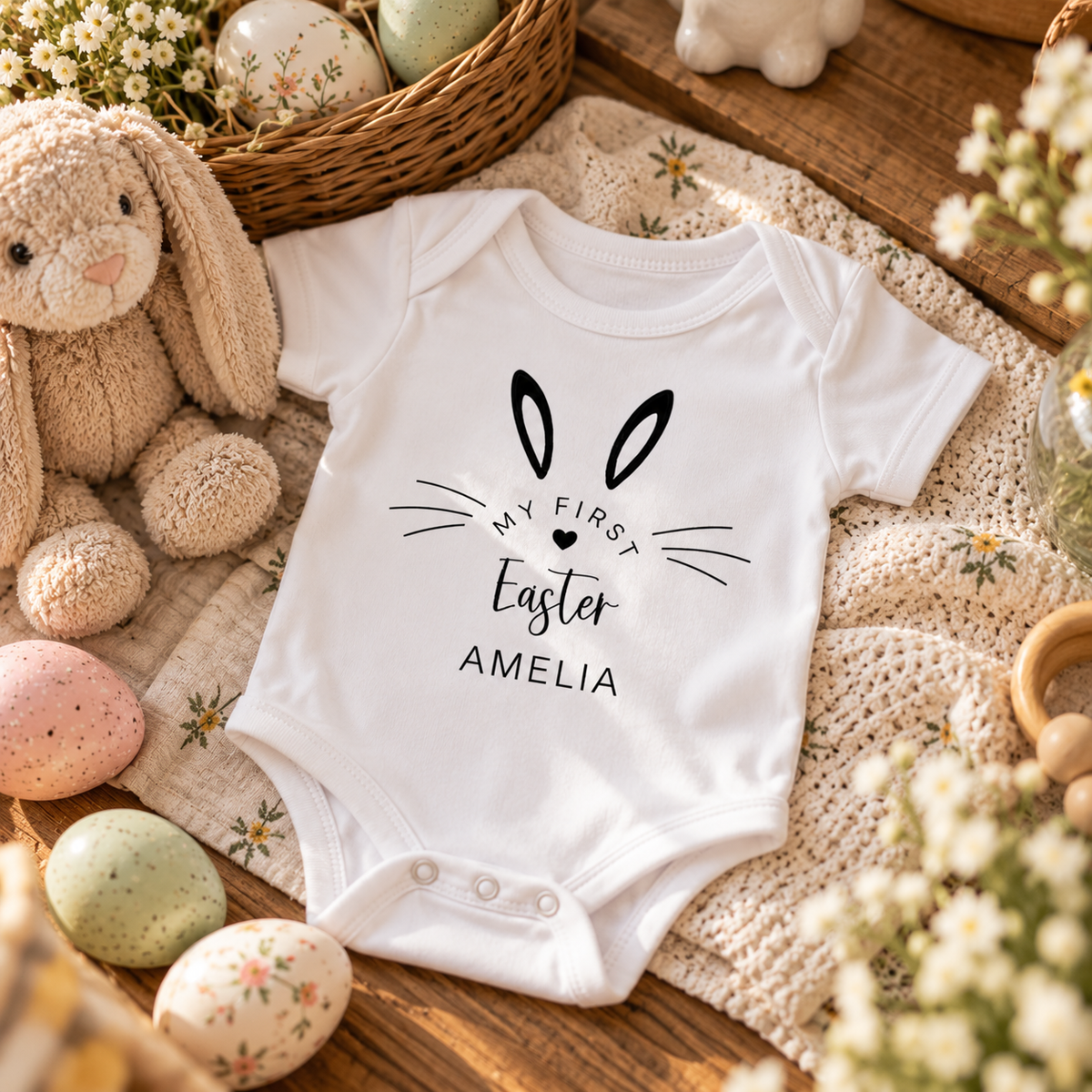 Personalised First Easter Baby Grow