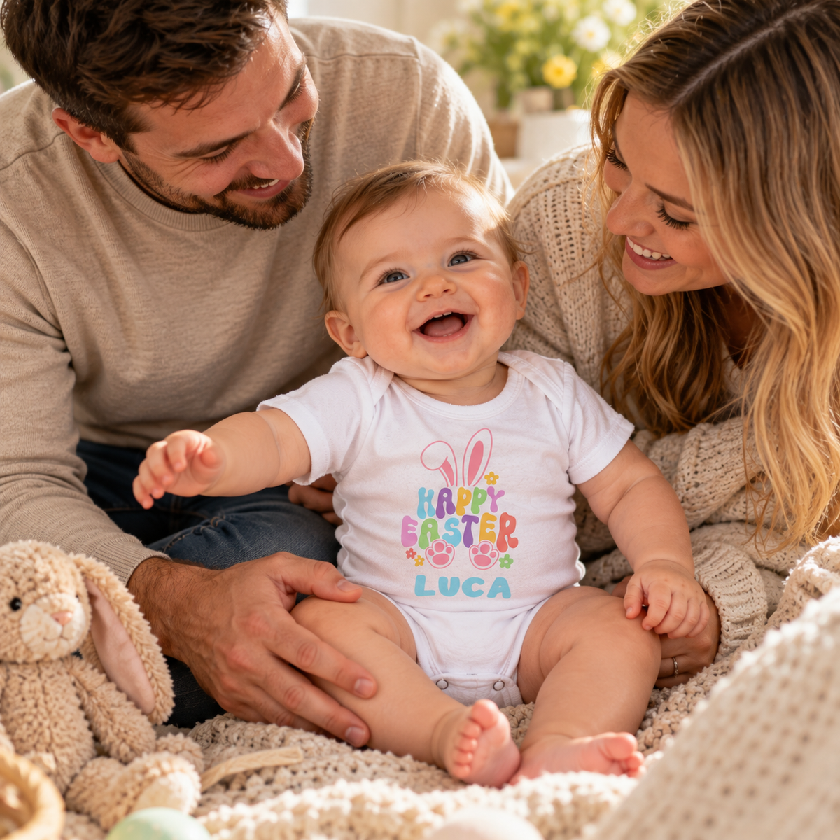 Personalised Happy Easter Baby Grow