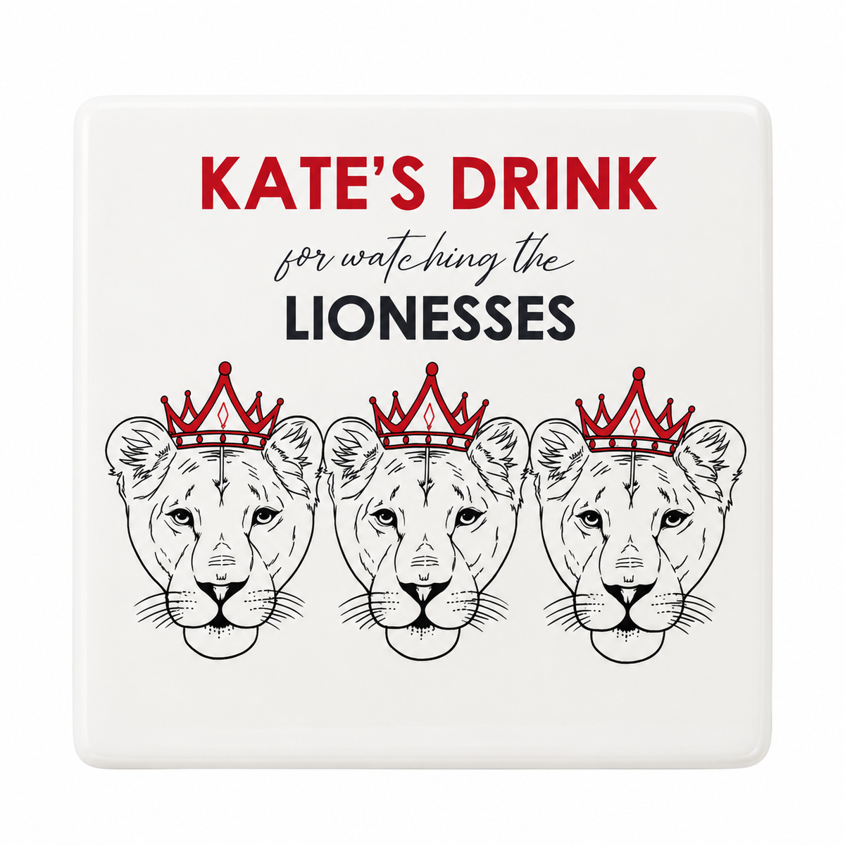 3 Lionesses Personalised Coaster