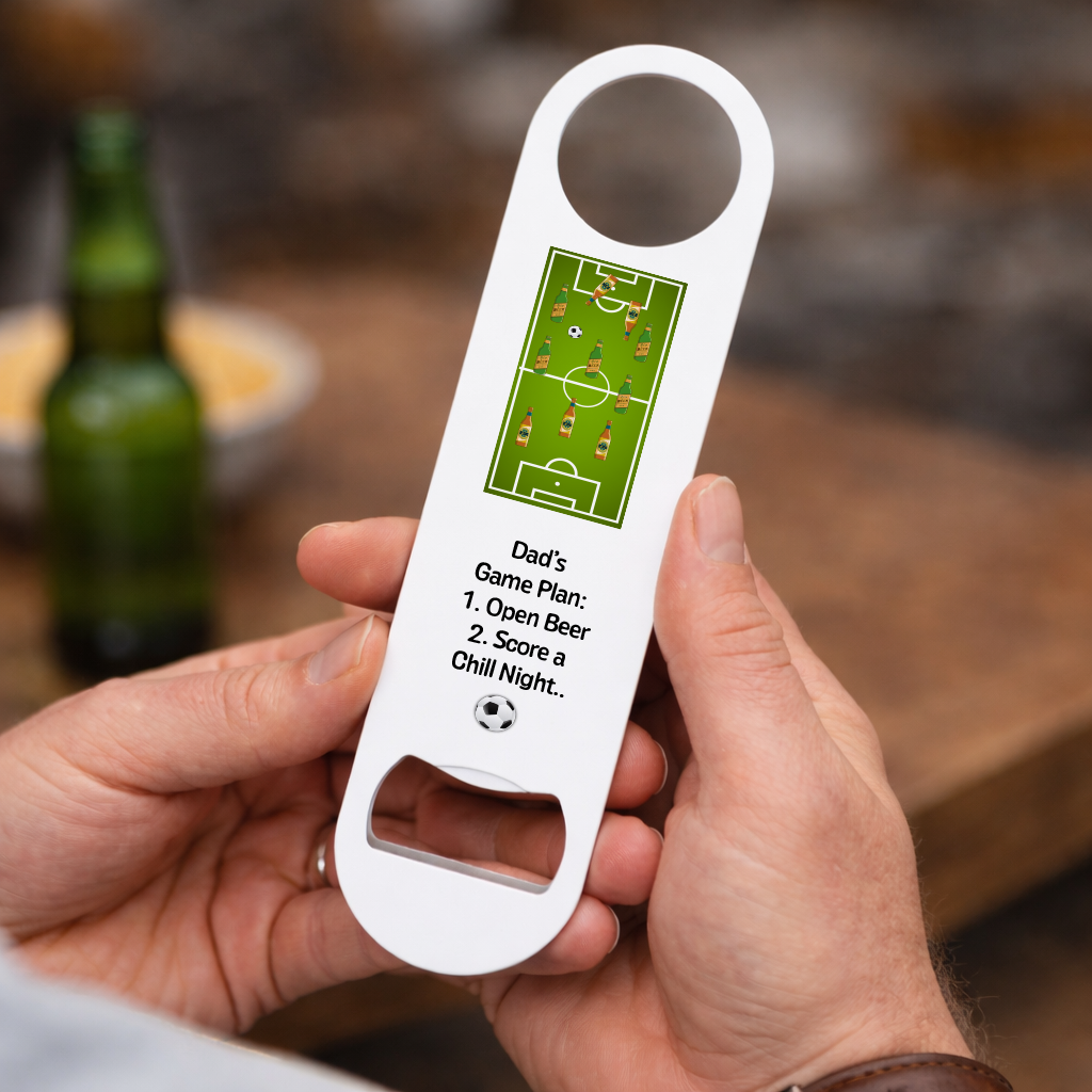 Personalised Football Game Plan Bottle Opener