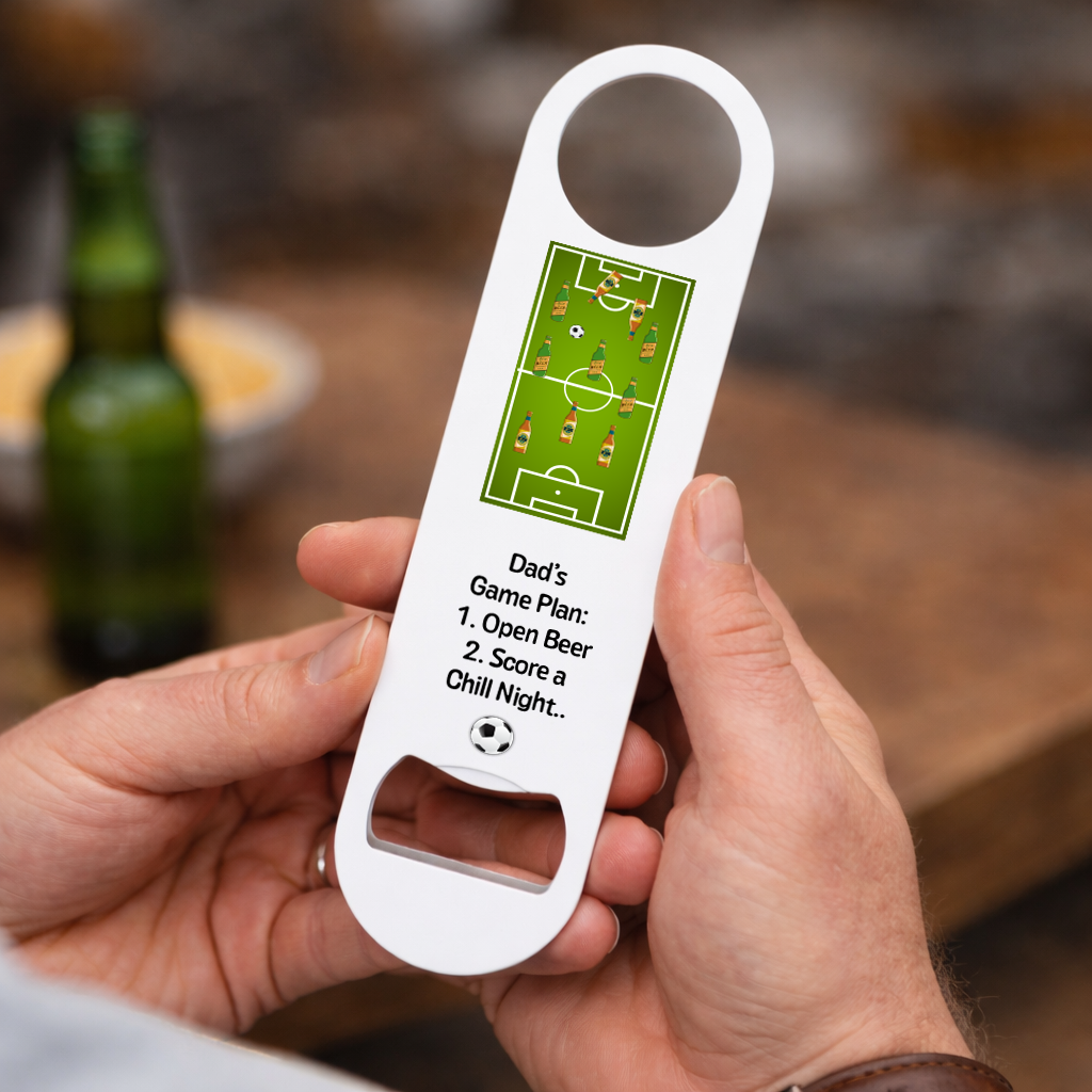 Personalised Football Game Plan Bottle Opener