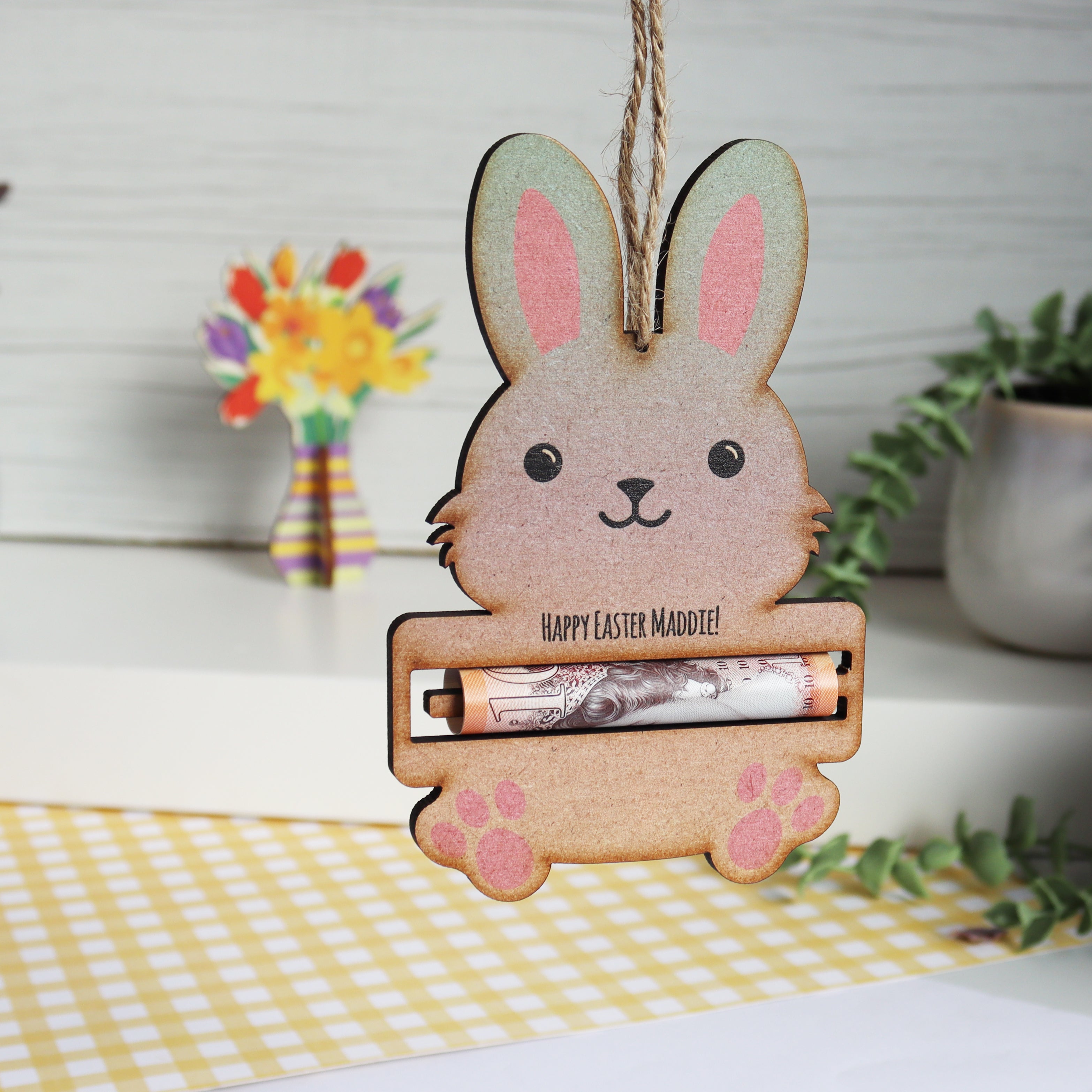 Personalised Bunny Easter Money Holder