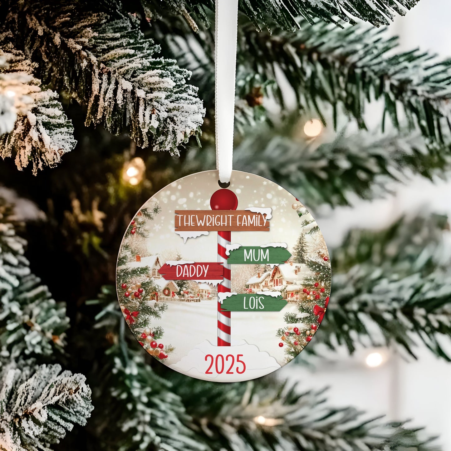 Personalised Family Sign Post Tree Decoration