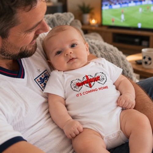 3 Lions England Football Baby Grow