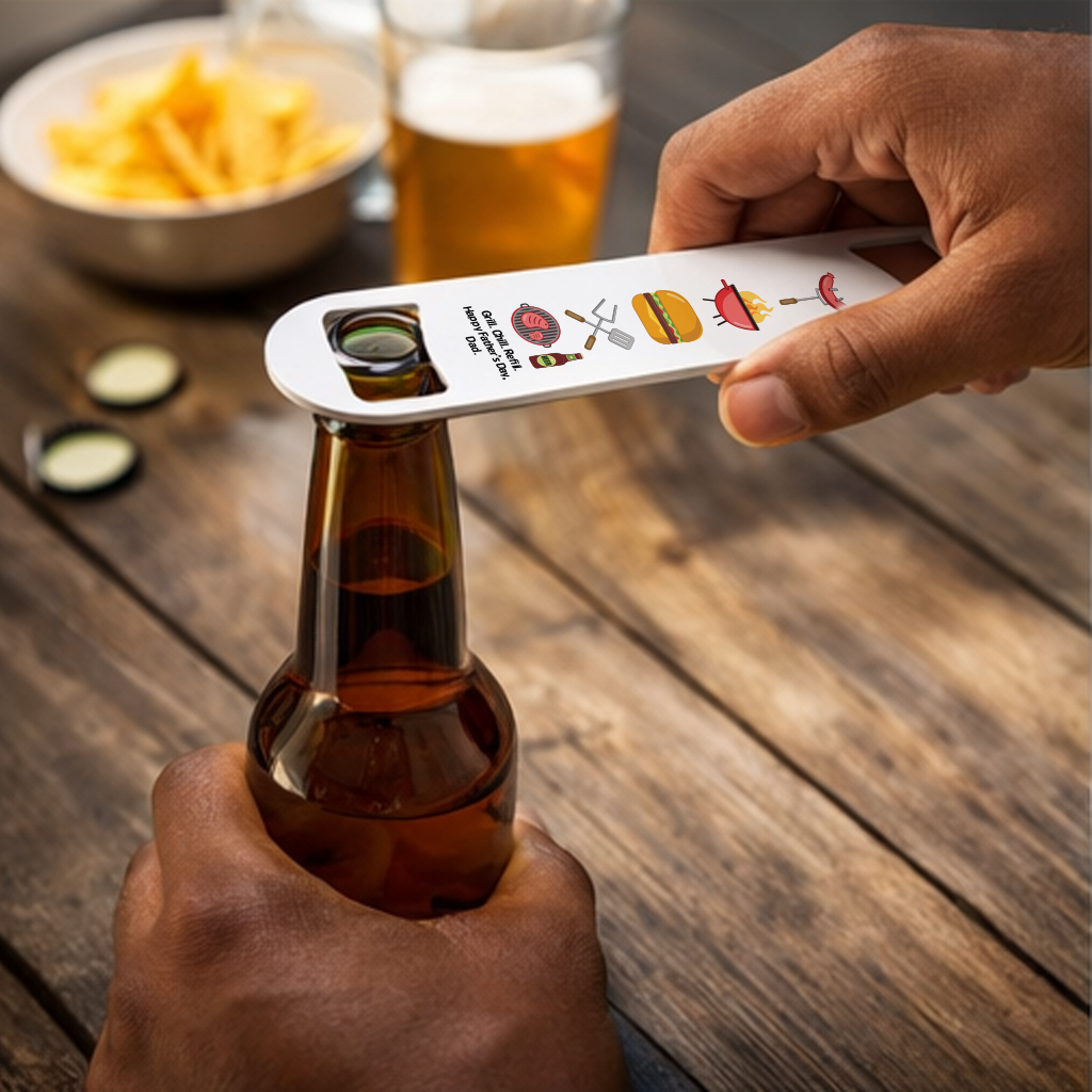 Personalised Grill, Chill, Refill Bottle Opener