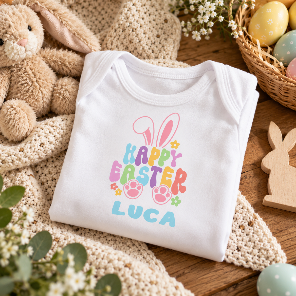 Personalised Happy Easter Baby Grow