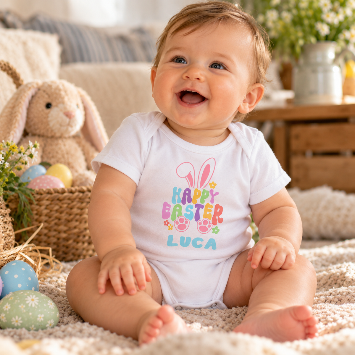 Personalised Happy Easter Baby Grow