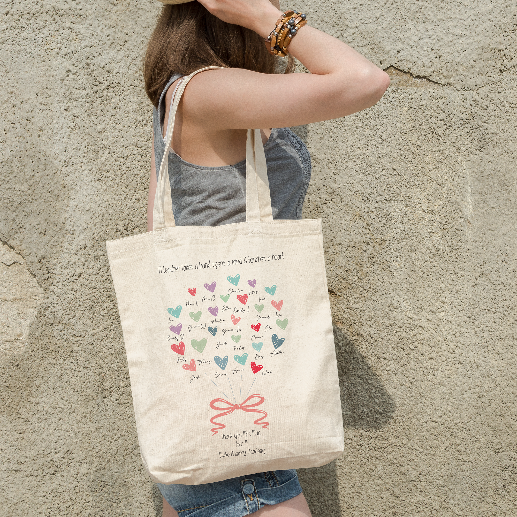 End of term teacher gift personalised tote