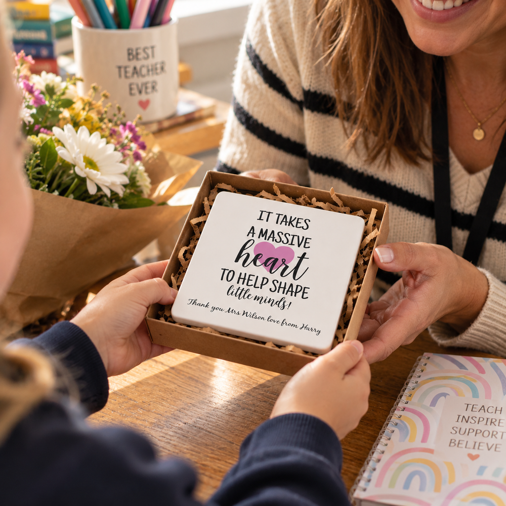 'It Takes A Massive Heart' Personalised Teacher Coaster