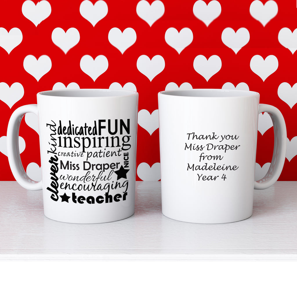 Heartfelt teacher appreciation ceramic coffee mug