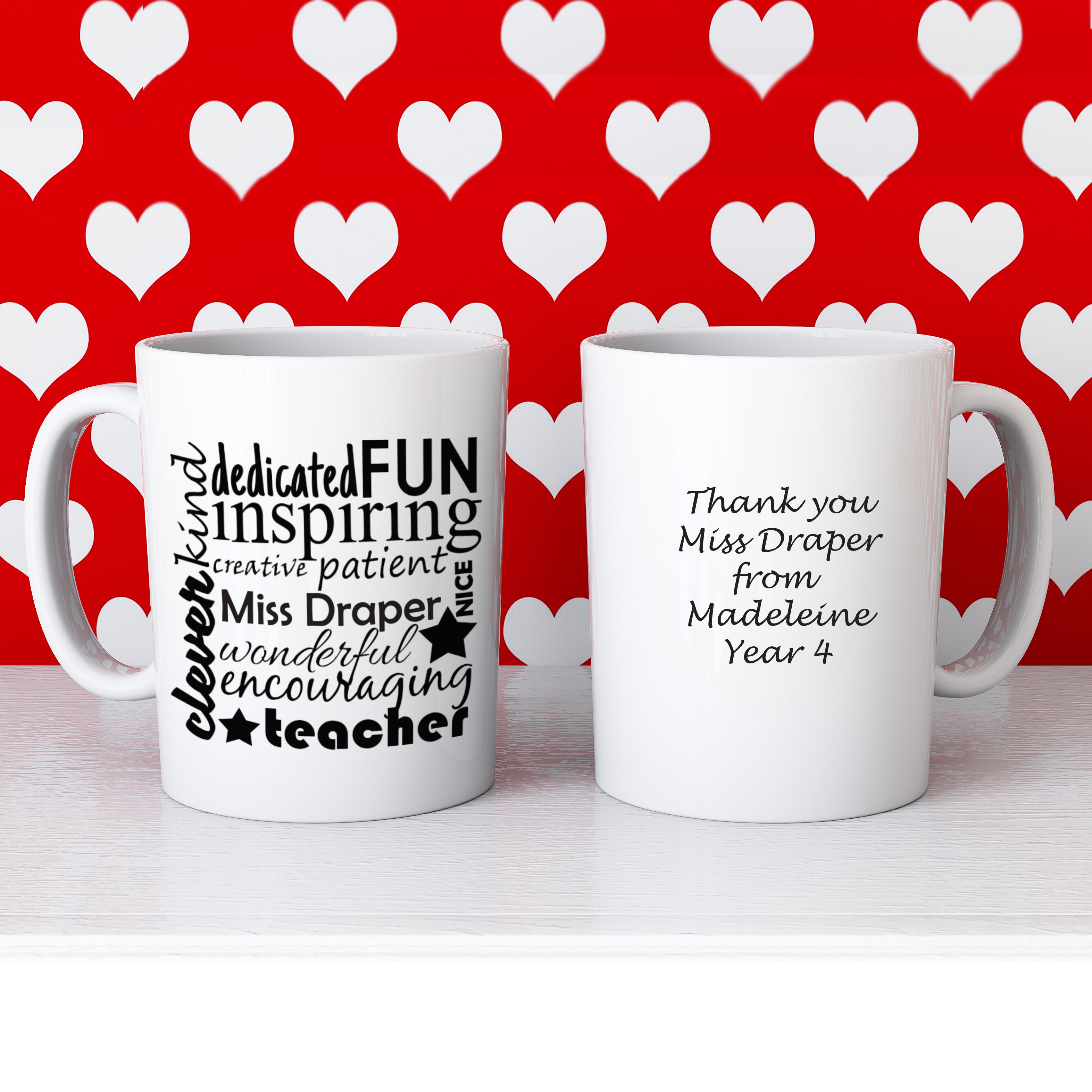 Heartfelt teacher appreciation ceramic coffee mug