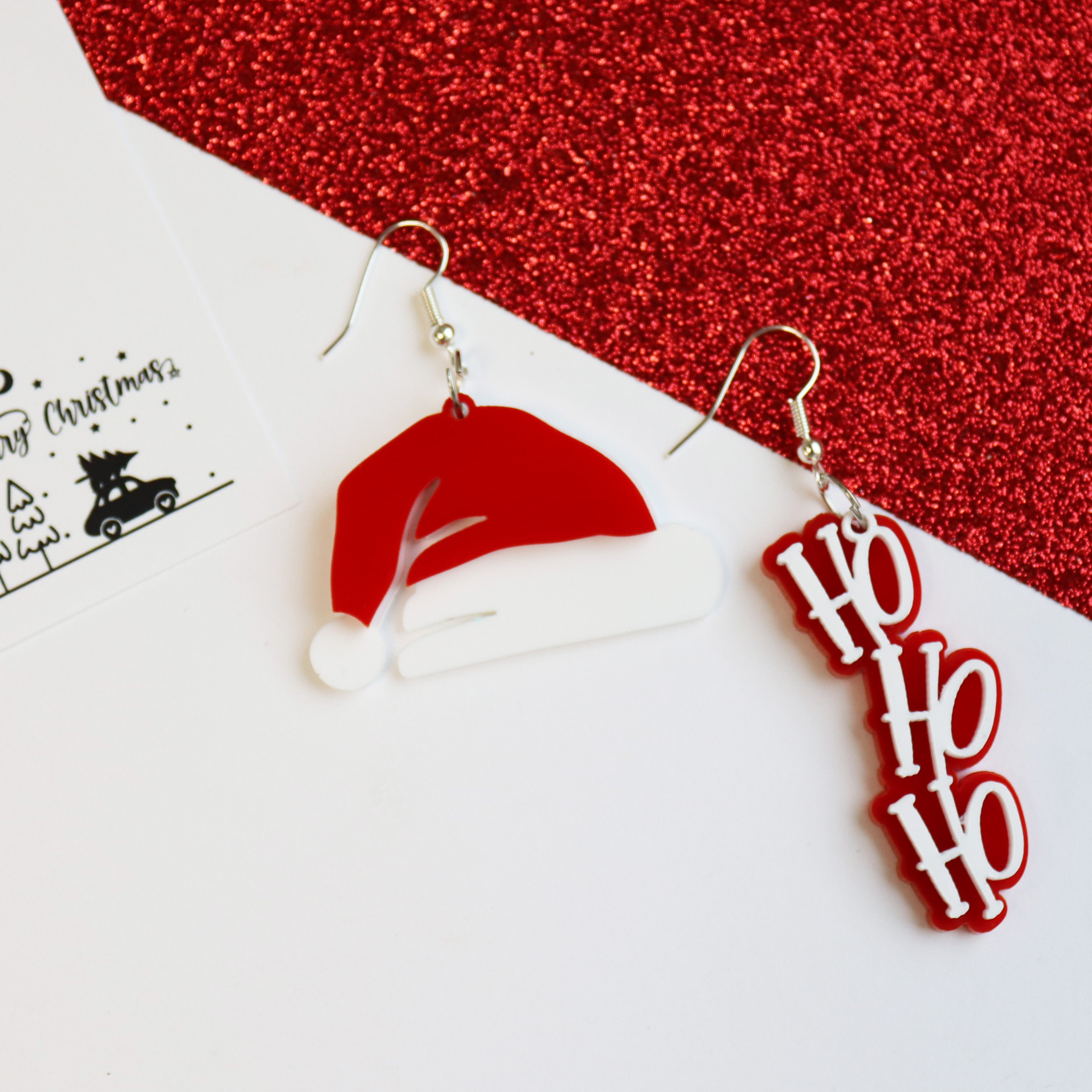 Acrylic Christmas Mis Matched Earrings
