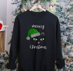 Black 'Meowy Christmas' jumper for cat lovers