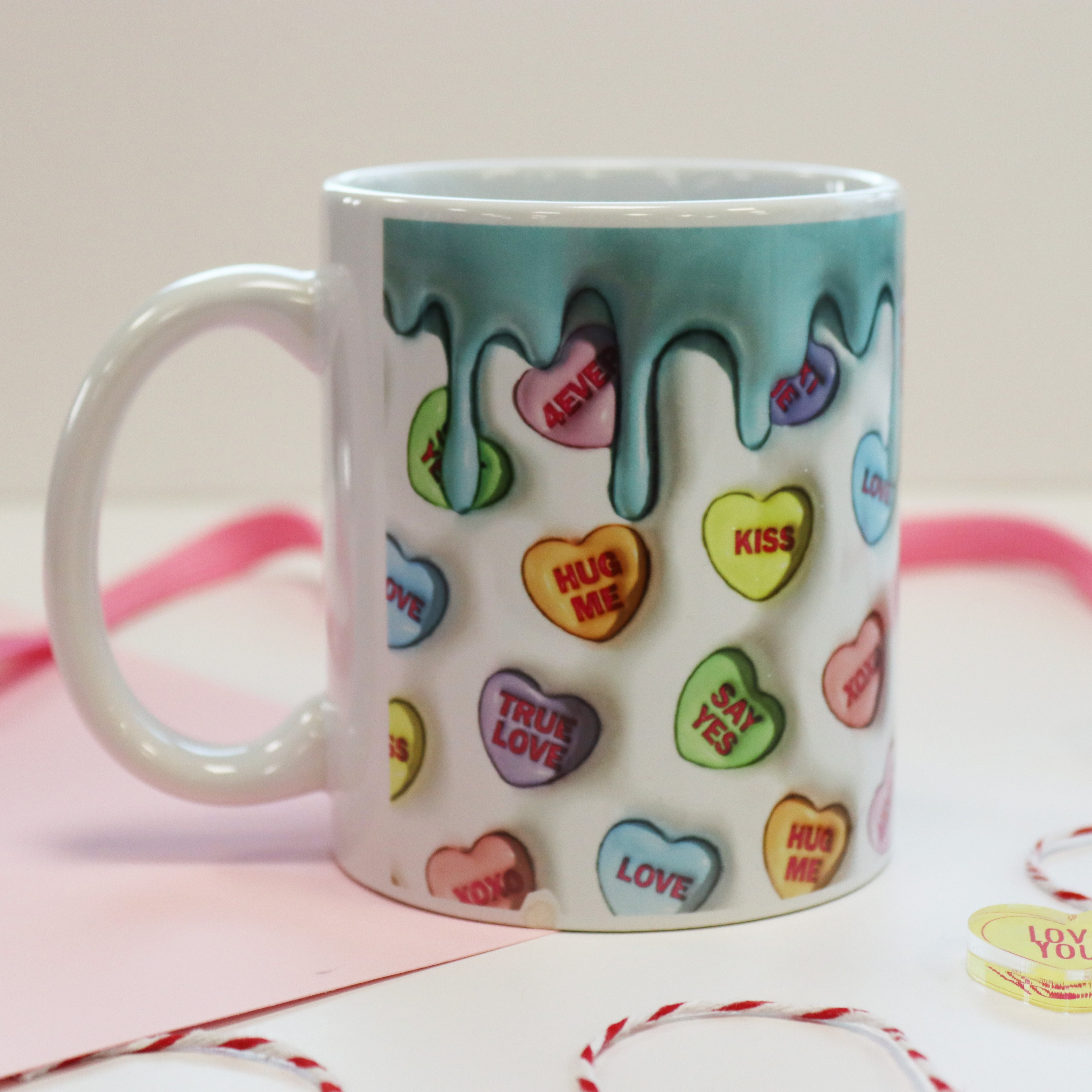 Cute Love Heart 3D Effect Valentine's Mug
