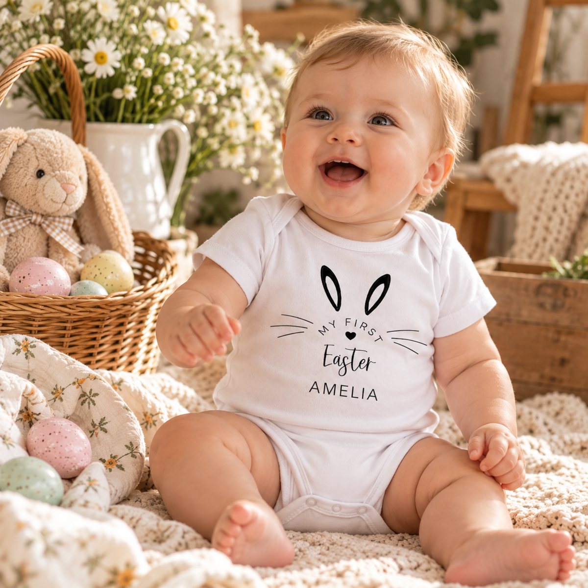 Personalised First Easter Baby Grow