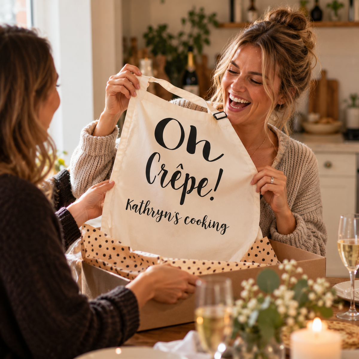 Personalised Oh Crepe Apron