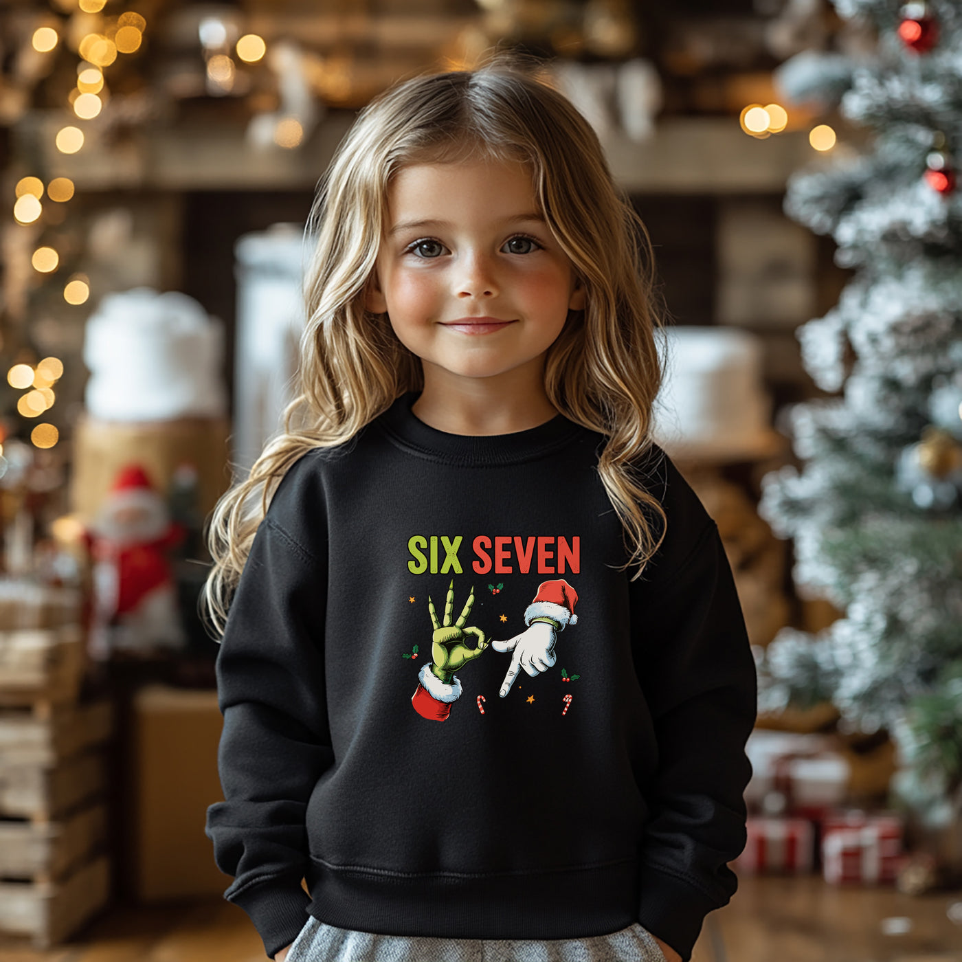 Funny Six Seven Meme Children's Christmas Jumper