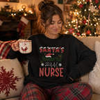 Santa's Favourite Nurse Black Christmas Jumper