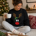 Reindeer Face Christmas Jumper