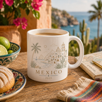 Personalised Destination Watercolour Mug, Travel Keepsake Gift