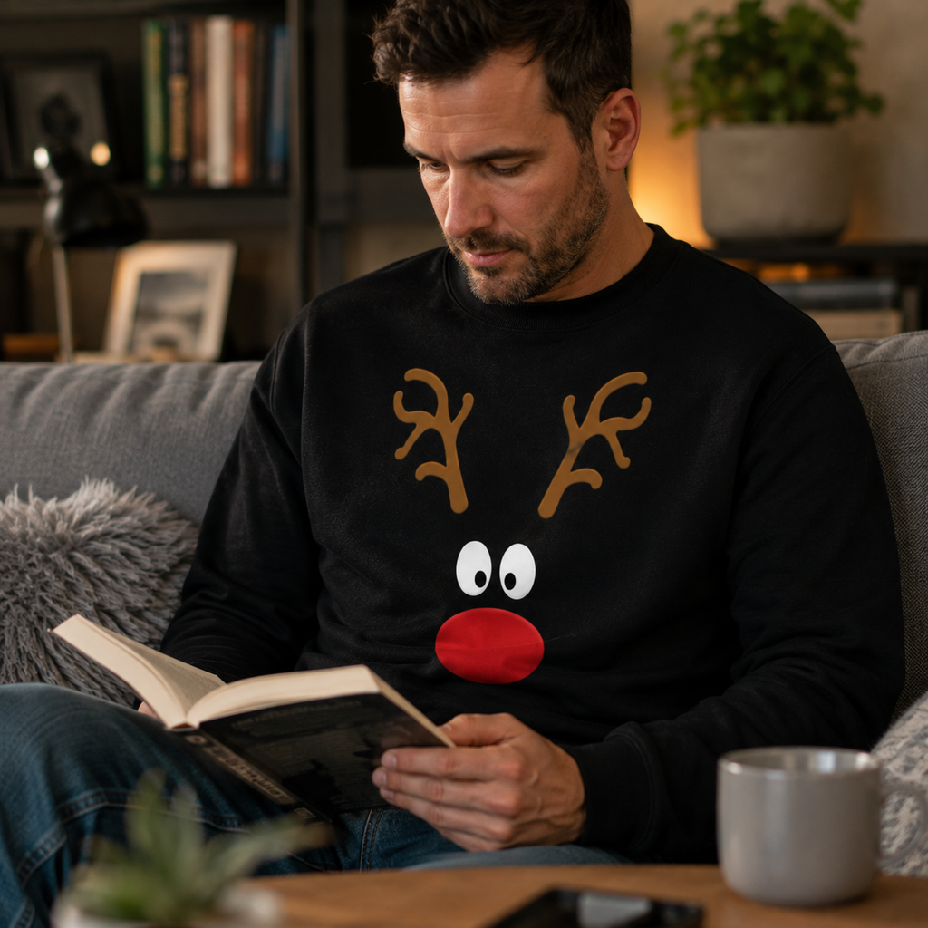 Reindeer Face Christmas Jumper
