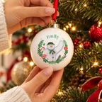 Personalised The Snowman Christmas Wishes Bauble