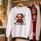Mooey Christmas Highland Cow Jumper