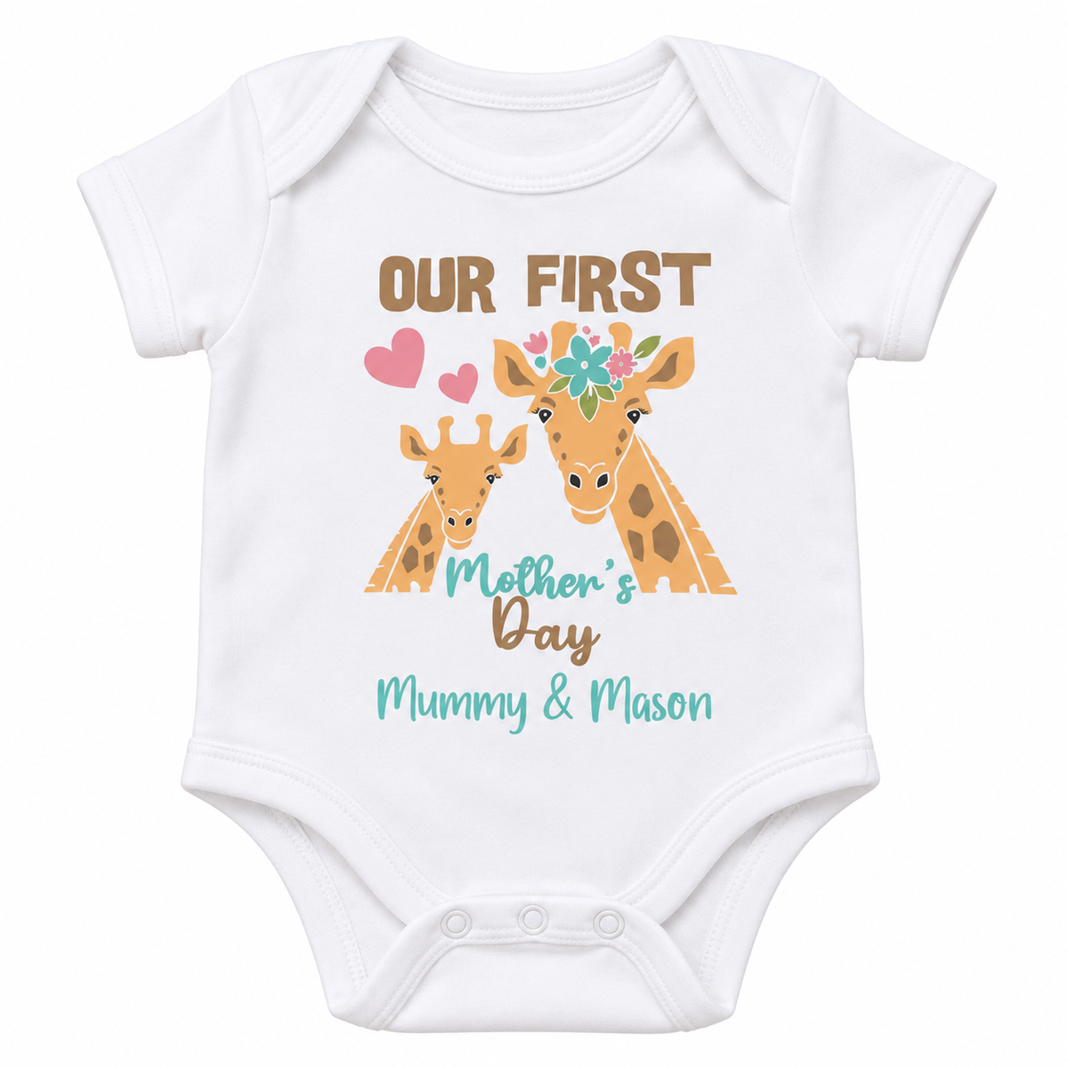 First Mother's Day Giraffe Baby Grow