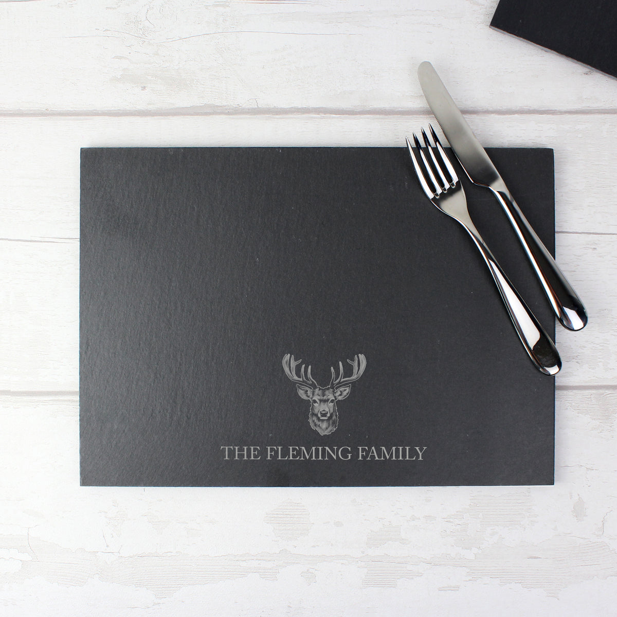 Personalised Stag Slate Placemat with personalised text, view 6