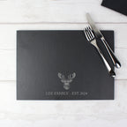 Personalised Stag Slate Placemat with personalised text, view 3