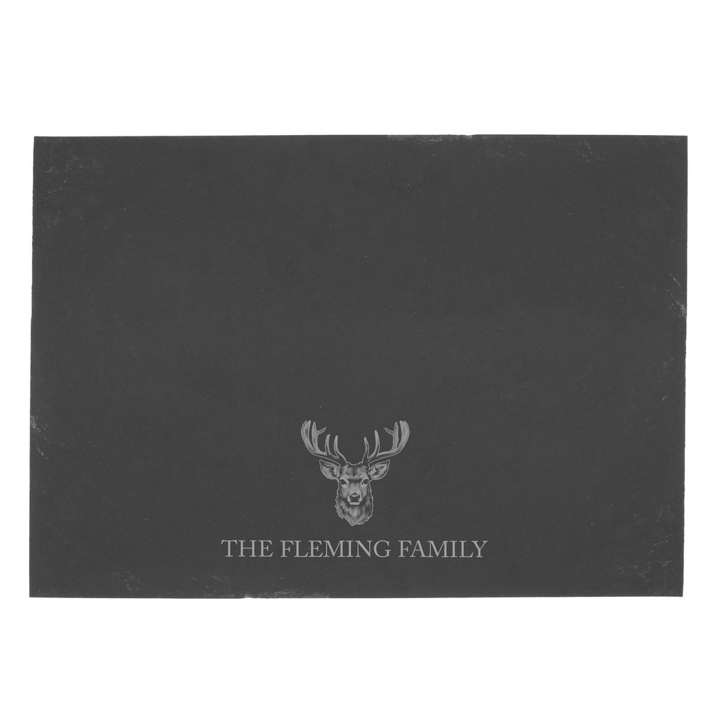 Personalised Stag Slate Placemat with personalised text, view 4