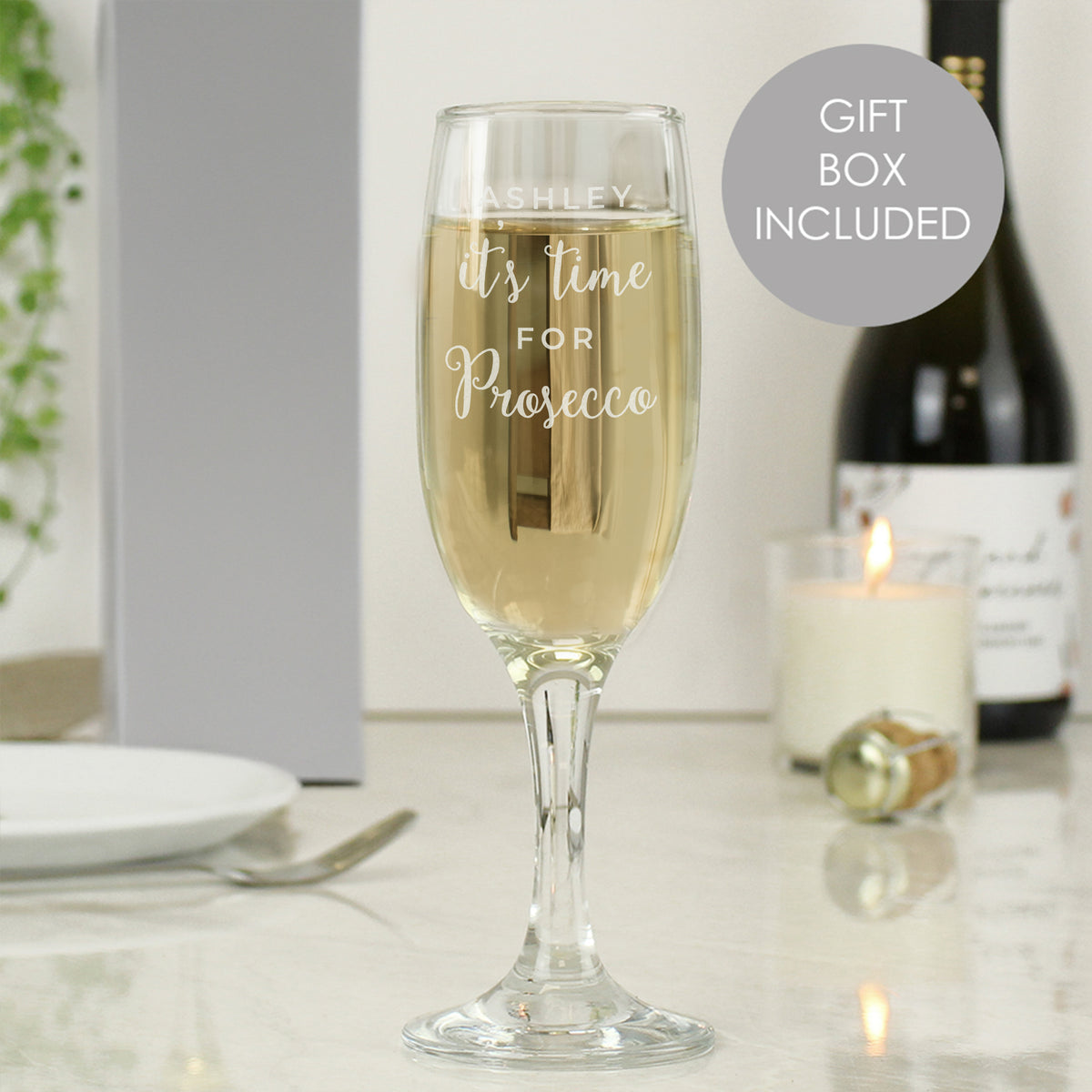 Personalised It's Time For Prosecco Flute with personalised text, view 5