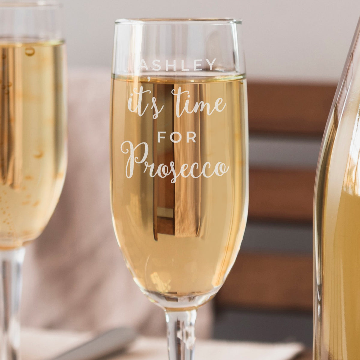 Personalised It's Time For Prosecco Flute with personalised text, view 2
