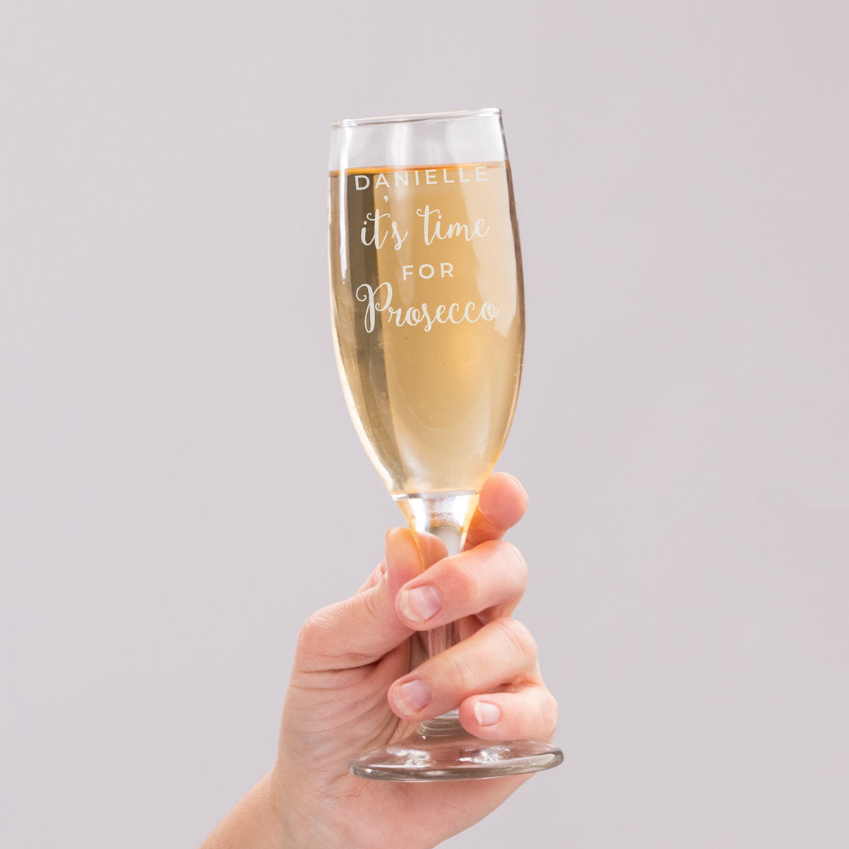 Personalised It's Time For Prosecco Flute with personalised text, view 3