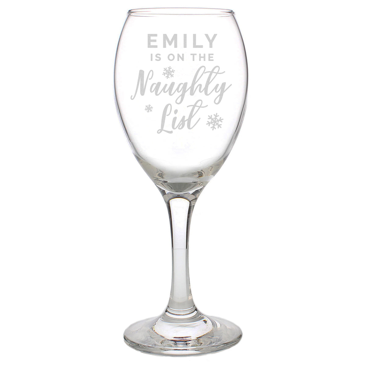 Personalised I'm On The Naughty List Wine Glass with personalised text, view 4