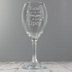 Personalised 'Tis The Season To Get Tipsy Wine Glass with personalised text, view 3
