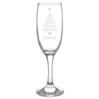 Personalised Christmas Tree Champagne Flute with personalised text, view 3