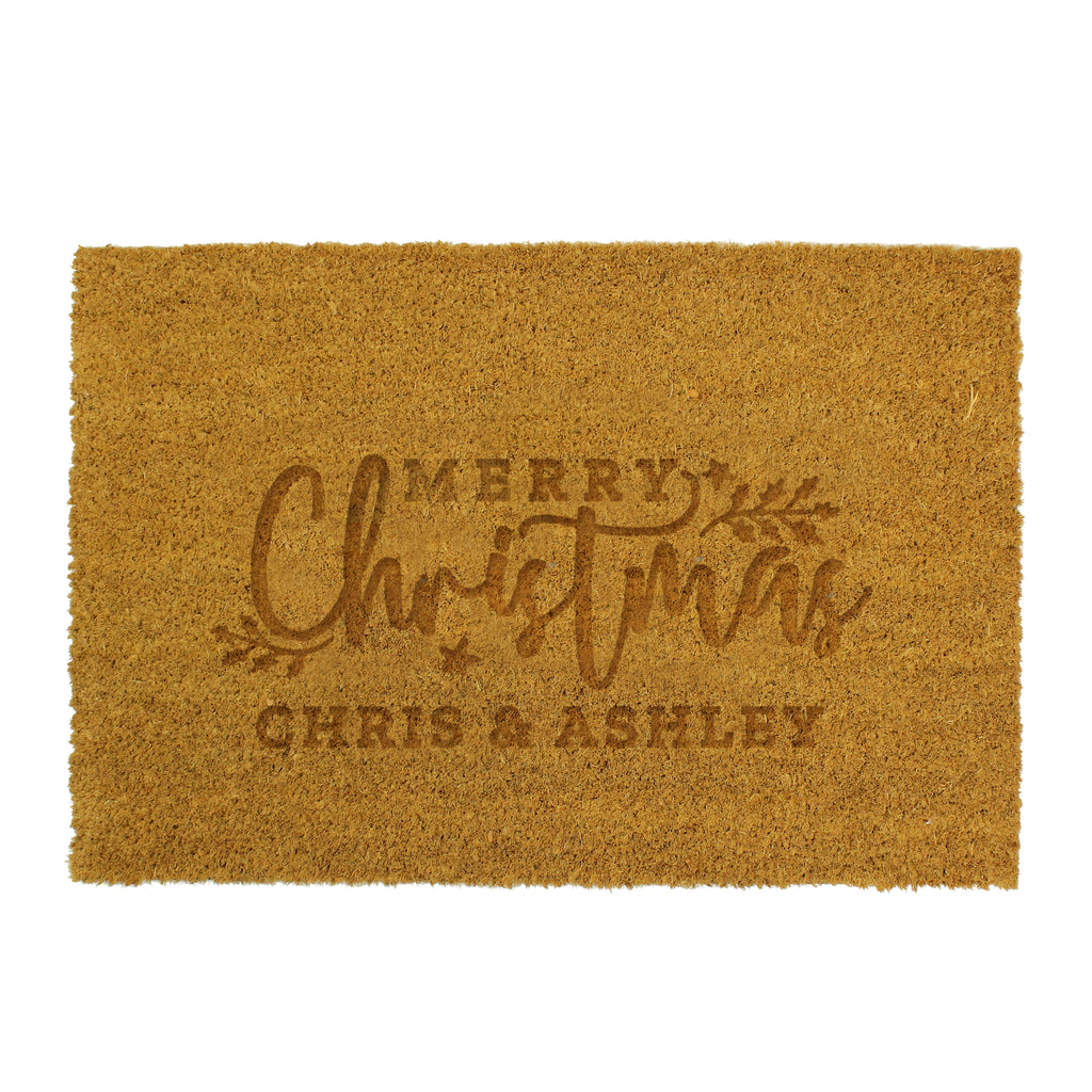 Personalised Merry Christmas Indoor Doormat with personalised text, view 4