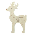 Personalised My 1st Christmas Wooden Reindeer with personalised text, view 4